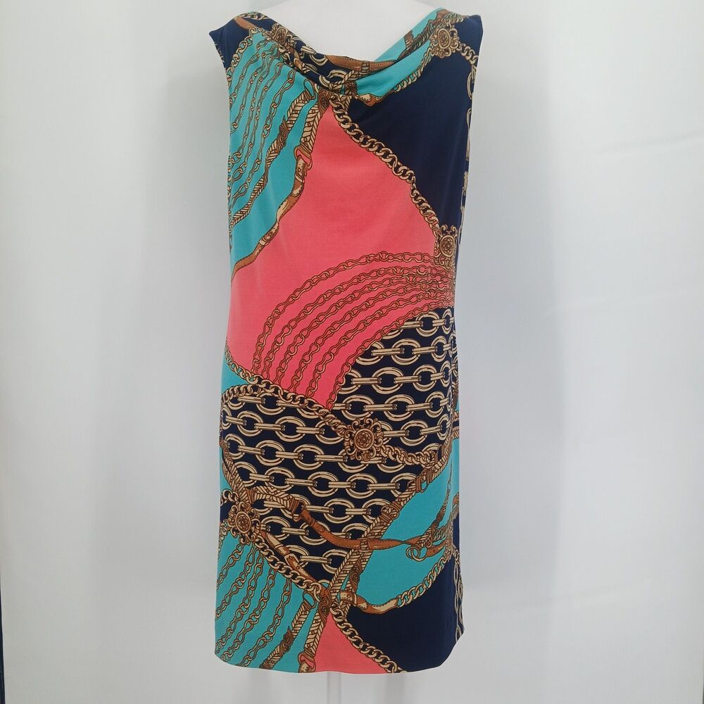 Multicolor Abstract Print Sleeveless Shift Dress Size M